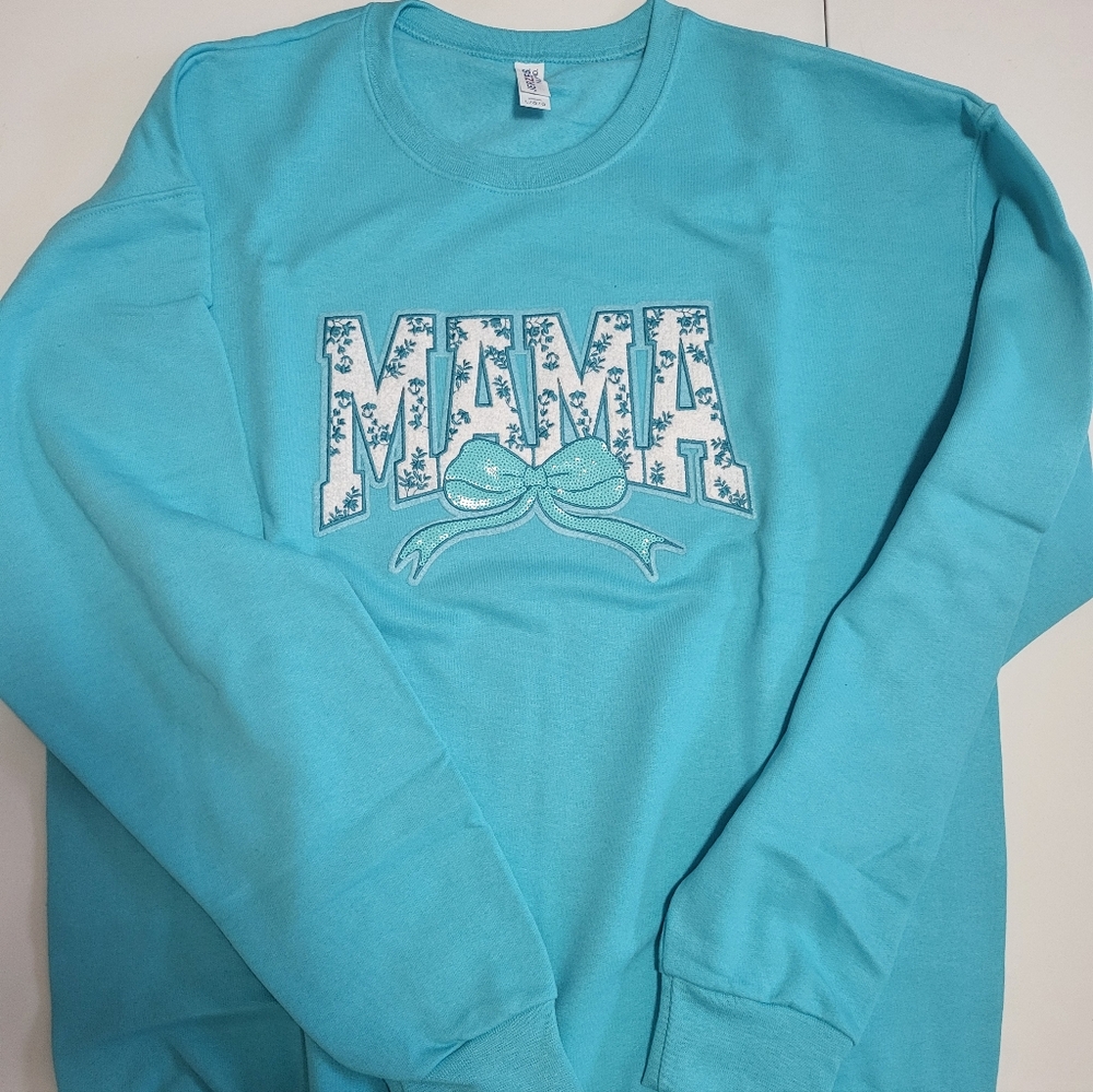 Teal 'Mama' Graphic Sweatshirt